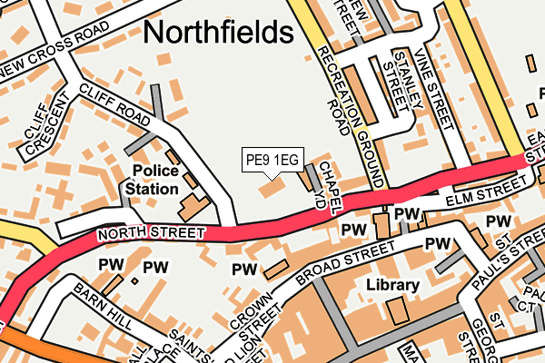 PE9 1EG map - OS OpenMap – Local (Ordnance Survey)