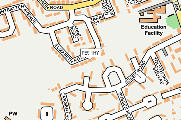 PE9 1HY map - OS OpenMap – Local (Ordnance Survey) PE9 1HY map - OS OpenMap – Local (Ordnance Survey)