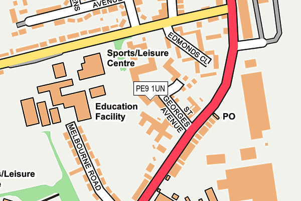 PE9 1UN map - OS OpenMap – Local (Ordnance Survey) PE9 1UN map - OS OpenMap – Local (Ordnance Survey)