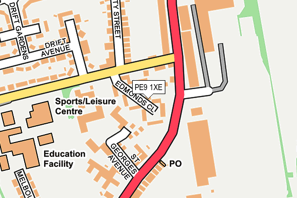 PE9 1XE map - OS OpenMap – Local (Ordnance Survey) PE9 1XE map - OS OpenMap – Local (Ordnance Survey)