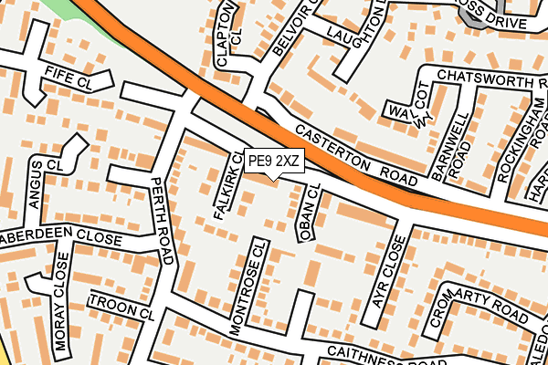 PE9 2XZ map - OS OpenMap – Local (Ordnance Survey)