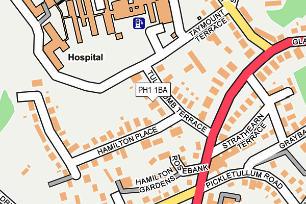 PH1 1BA map - OS OpenMap – Local (Ordnance Survey) PH1 1BA map - OS OpenMap – Local (Ordnance Survey)