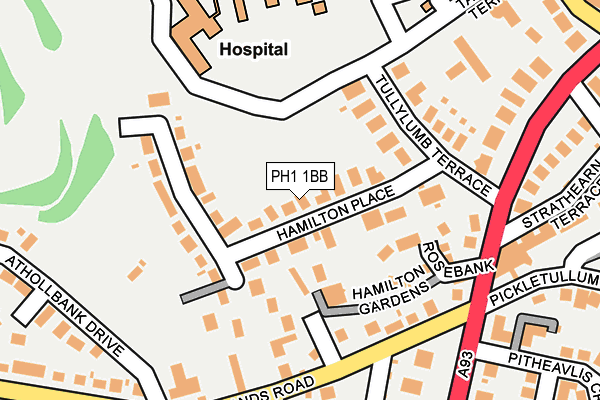 PH1 1BB map - OS OpenMap – Local (Ordnance Survey) PH1 1BB map - OS OpenMap – Local (Ordnance Survey)