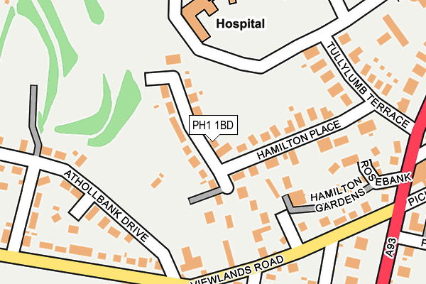PH1 1BD map - OS OpenMap – Local (Ordnance Survey) PH1 1BD map - OS OpenMap – Local (Ordnance Survey)