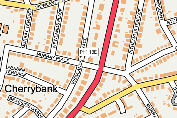 PH1 1BE map - OS OpenMap – Local (Ordnance Survey) PH1 1BE map - OS OpenMap – Local (Ordnance Survey)