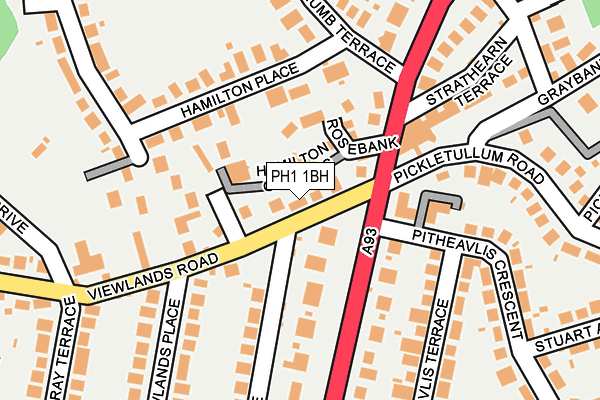 PH1 1BH map - OS OpenMap – Local (Ordnance Survey) PH1 1BH map - OS OpenMap – Local (Ordnance Survey)