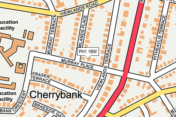 PH1 1BW map - OS OpenMap – Local (Ordnance Survey) PH1 1BW map - OS OpenMap – Local (Ordnance Survey)