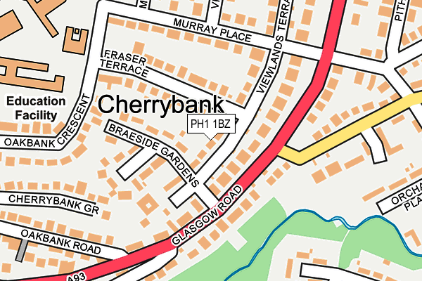 PH1 1BZ map - OS OpenMap – Local (Ordnance Survey) PH1 1BZ map - OS OpenMap – Local (Ordnance Survey)