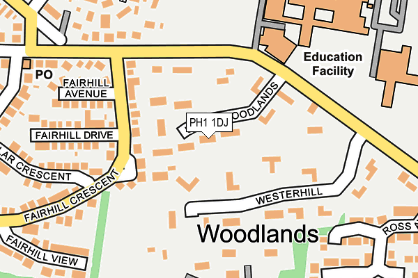 PH1 1DJ map - OS OpenMap – Local (Ordnance Survey) PH1 1DJ map - OS OpenMap – Local (Ordnance Survey)