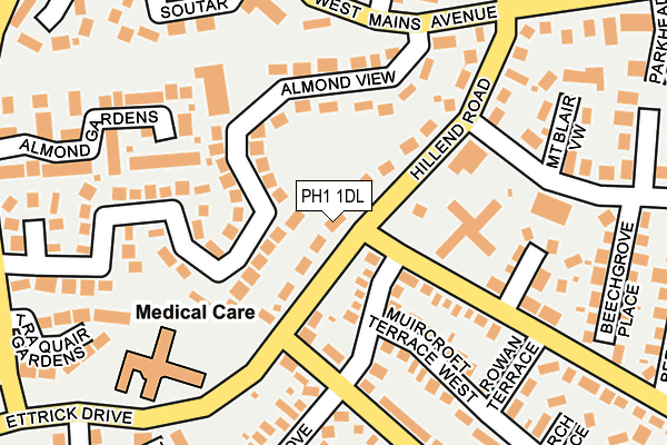PH1 1DL map - OS OpenMap – Local (Ordnance Survey) PH1 1DL map - OS OpenMap – Local (Ordnance Survey)