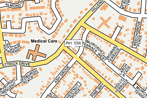 PH1 1DW map - OS OpenMap – Local (Ordnance Survey) PH1 1DW map - OS OpenMap – Local (Ordnance Survey)