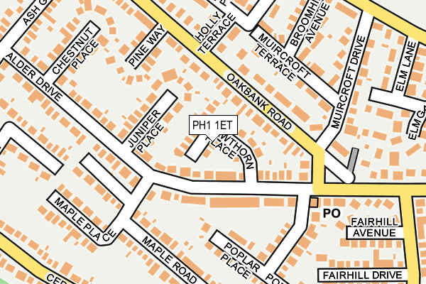 PH1 1ET map - OS OpenMap – Local (Ordnance Survey) PH1 1ET map - OS OpenMap – Local (Ordnance Survey)