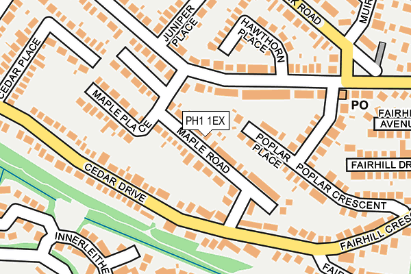 PH1 1EX map - OS OpenMap – Local (Ordnance Survey) PH1 1EX map - OS OpenMap – Local (Ordnance Survey)