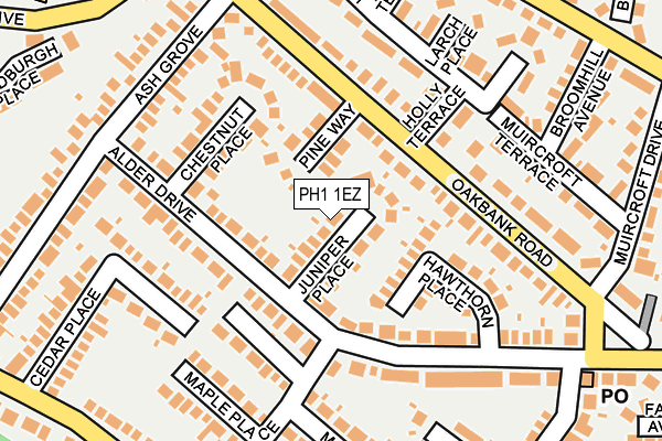 PH1 1EZ map - OS OpenMap – Local (Ordnance Survey) PH1 1EZ map - OS OpenMap – Local (Ordnance Survey)