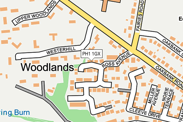 PH1 1GX map - OS OpenMap – Local (Ordnance Survey) PH1 1GX map - OS OpenMap – Local (Ordnance Survey)