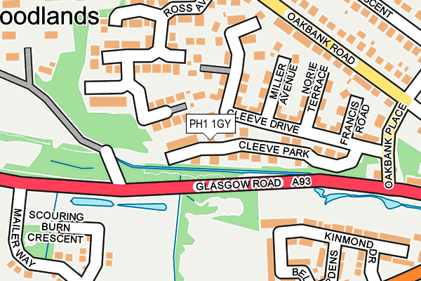 PH1 1GY map - OS OpenMap – Local (Ordnance Survey) PH1 1GY map - OS OpenMap – Local (Ordnance Survey)