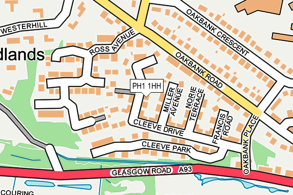PH1 1HH map - OS OpenMap – Local (Ordnance Survey) PH1 1HH map - OS OpenMap – Local (Ordnance Survey)