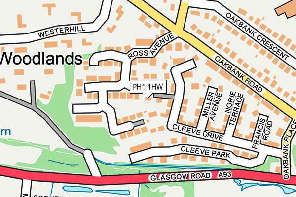 PH1 1HW map - OS OpenMap – Local (Ordnance Survey) PH1 1HW map - OS OpenMap – Local (Ordnance Survey)