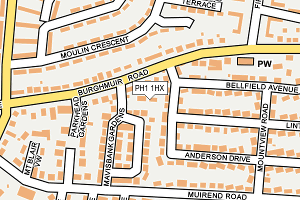 PH1 1HX map - OS OpenMap – Local (Ordnance Survey) PH1 1HX map - OS OpenMap – Local (Ordnance Survey)