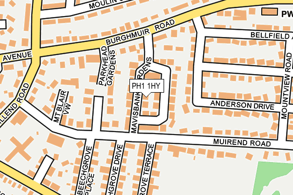 PH1 1HY map - OS OpenMap – Local (Ordnance Survey) PH1 1HY map - OS OpenMap – Local (Ordnance Survey)