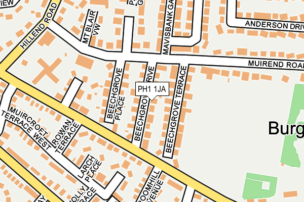 PH1 1JA map - OS OpenMap – Local (Ordnance Survey) PH1 1JA map - OS OpenMap – Local (Ordnance Survey)