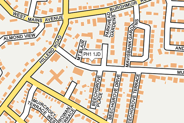 PH1 1JD map - OS OpenMap – Local (Ordnance Survey) PH1 1JD map - OS OpenMap – Local (Ordnance Survey)