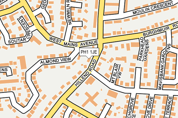 PH1 1JE map - OS OpenMap – Local (Ordnance Survey) PH1 1JE map - OS OpenMap – Local (Ordnance Survey)