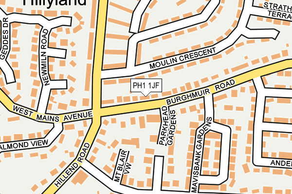 PH1 1JF map - OS OpenMap – Local (Ordnance Survey) PH1 1JF map - OS OpenMap – Local (Ordnance Survey)