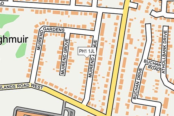 PH1 1JL map - OS OpenMap – Local (Ordnance Survey) PH1 1JL map - OS OpenMap – Local (Ordnance Survey)