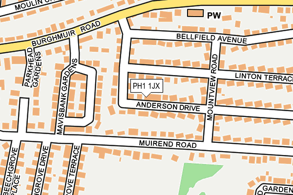 PH1 1JX map - OS OpenMap – Local (Ordnance Survey) PH1 1JX map - OS OpenMap – Local (Ordnance Survey)