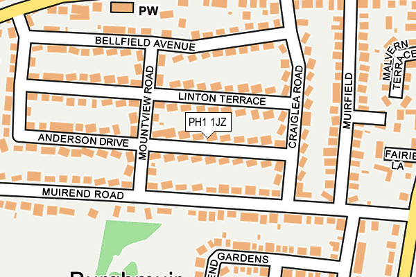 PH1 1JZ map - OS OpenMap – Local (Ordnance Survey) PH1 1JZ map - OS OpenMap – Local (Ordnance Survey)