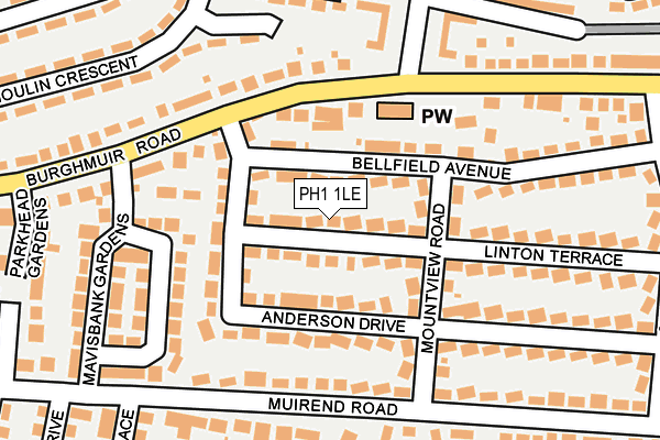 PH1 1LE map - OS OpenMap – Local (Ordnance Survey) PH1 1LE map - OS OpenMap – Local (Ordnance Survey)