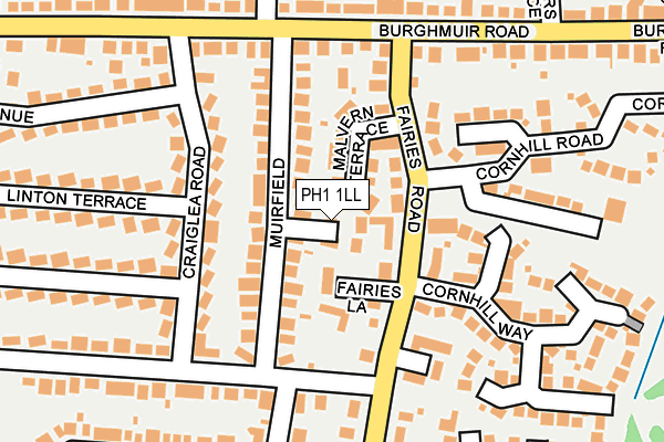 PH1 1LL map - OS OpenMap – Local (Ordnance Survey) PH1 1LL map - OS OpenMap – Local (Ordnance Survey)