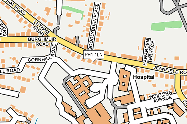 PH1 1LN map - OS OpenMap – Local (Ordnance Survey) PH1 1LN map - OS OpenMap – Local (Ordnance Survey)