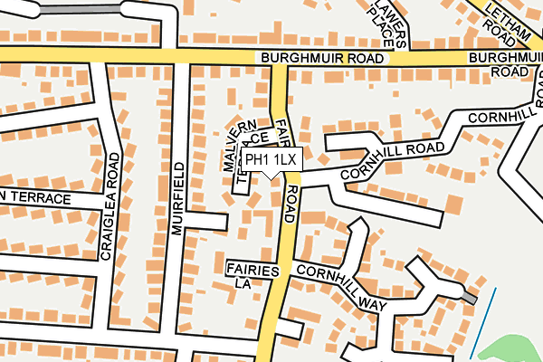 PH1 1LX map - OS OpenMap – Local (Ordnance Survey) PH1 1LX map - OS OpenMap – Local (Ordnance Survey)