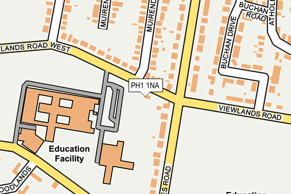 PH1 1NA map - OS OpenMap – Local (Ordnance Survey) PH1 1NA map - OS OpenMap – Local (Ordnance Survey)