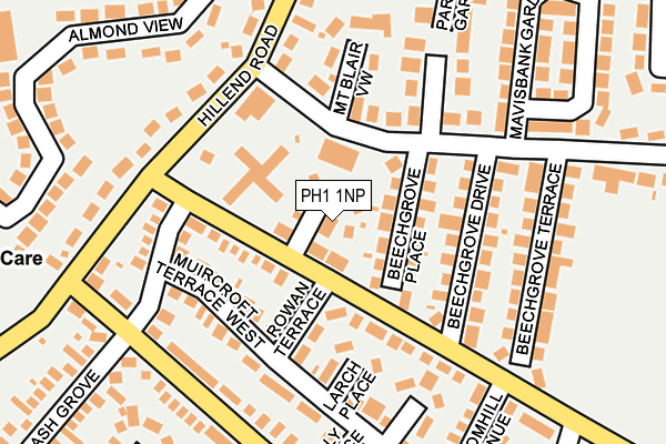 PH1 1NP map - OS OpenMap – Local (Ordnance Survey) PH1 1NP map - OS OpenMap – Local (Ordnance Survey)