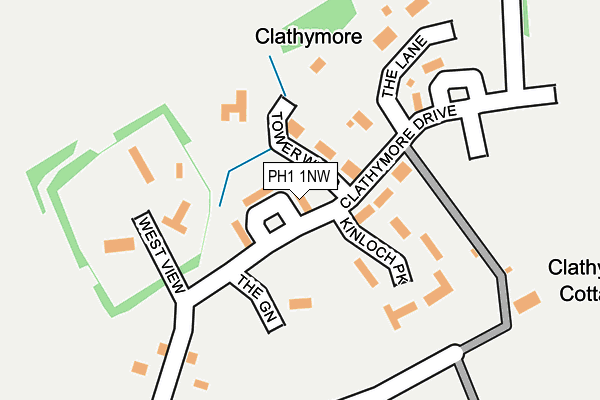 PH1 1NW map - OS OpenMap – Local (Ordnance Survey) PH1 1NW map - OS OpenMap – Local (Ordnance Survey)