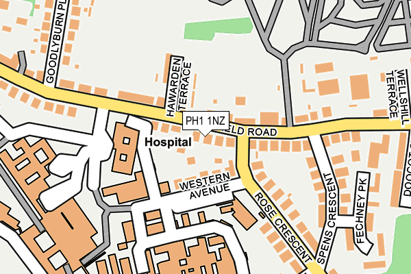 PH1 1NZ map - OS OpenMap – Local (Ordnance Survey) PH1 1NZ map - OS OpenMap – Local (Ordnance Survey)