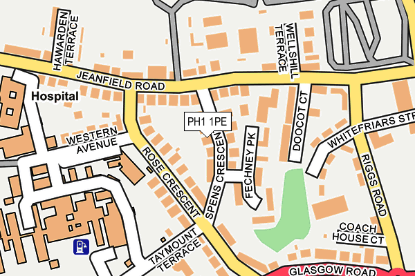 PH1 1PE map - OS OpenMap – Local (Ordnance Survey) PH1 1PE map - OS OpenMap – Local (Ordnance Survey)