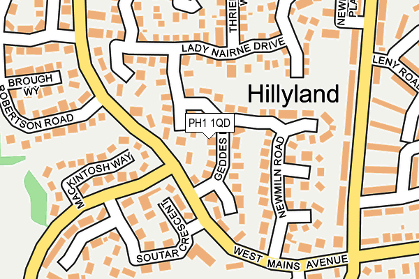 PH1 1QD map - OS OpenMap – Local (Ordnance Survey) PH1 1QD map - OS OpenMap – Local (Ordnance Survey)