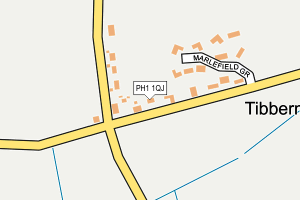 PH1 1QJ map - OS OpenMap – Local (Ordnance Survey) PH1 1QJ map - OS OpenMap – Local (Ordnance Survey)