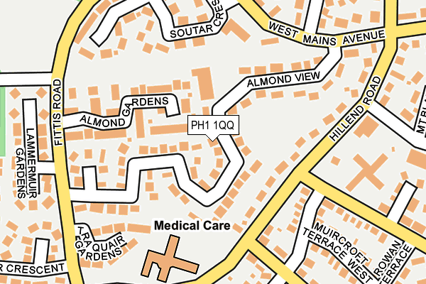 PH1 1QQ map - OS OpenMap – Local (Ordnance Survey) PH1 1QQ map - OS OpenMap – Local (Ordnance Survey)