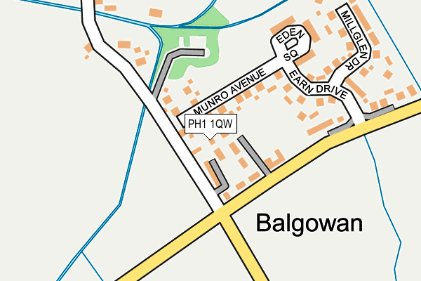 PH1 1QW map - OS OpenMap – Local (Ordnance Survey) PH1 1QW map - OS OpenMap – Local (Ordnance Survey)