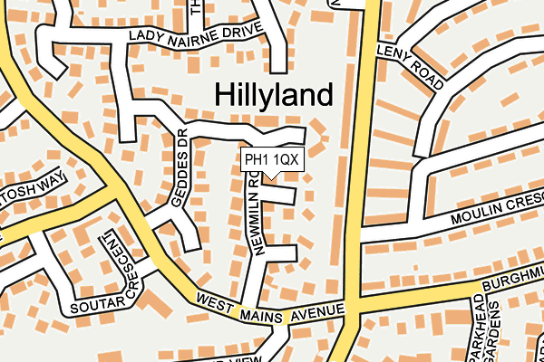 PH1 1QX map - OS OpenMap – Local (Ordnance Survey) PH1 1QX map - OS OpenMap – Local (Ordnance Survey)