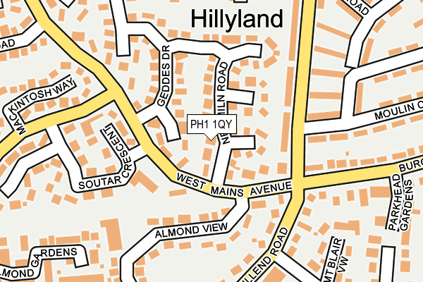 PH1 1QY map - OS OpenMap – Local (Ordnance Survey) PH1 1QY map - OS OpenMap – Local (Ordnance Survey)