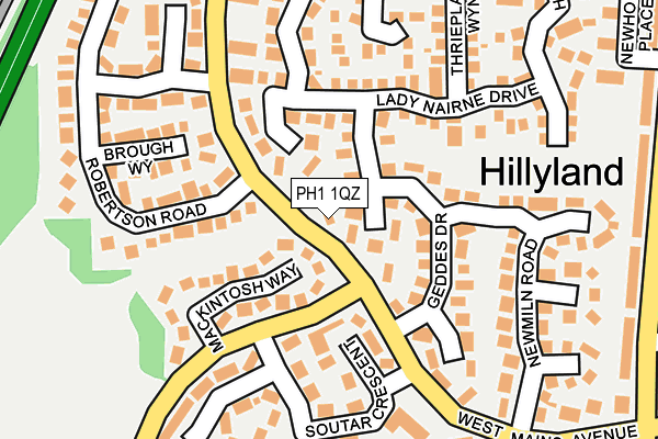 PH1 1QZ map - OS OpenMap – Local (Ordnance Survey) PH1 1QZ map - OS OpenMap – Local (Ordnance Survey)