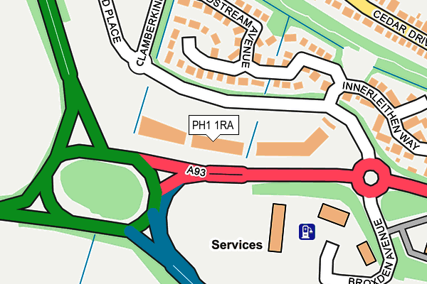 PH1 1RA map - OS OpenMap – Local (Ordnance Survey) PH1 1RA map - OS OpenMap – Local (Ordnance Survey)