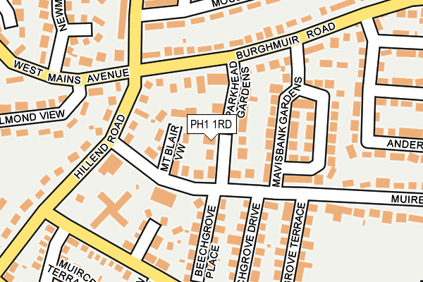 PH1 1RD map - OS OpenMap – Local (Ordnance Survey) PH1 1RD map - OS OpenMap – Local (Ordnance Survey)