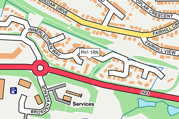 PH1 1RN map - OS OpenMap – Local (Ordnance Survey) PH1 1RN map - OS OpenMap – Local (Ordnance Survey)